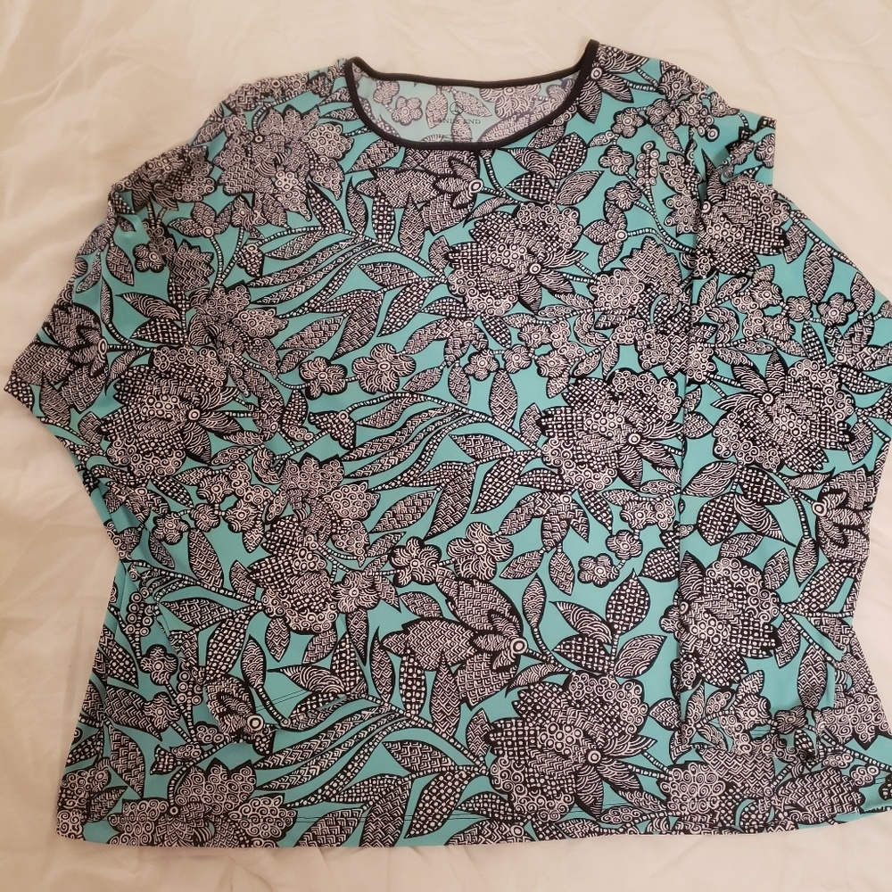 Lands' End Long Sleeve Swim Tee Rash Guard Sz 1X
